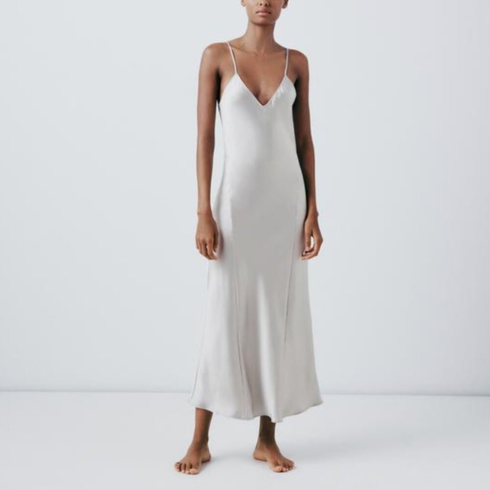 Zara White Slip Midi Dress